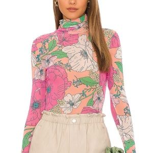 AFRM Zadie Mesh Turtleneck - Blush Floral